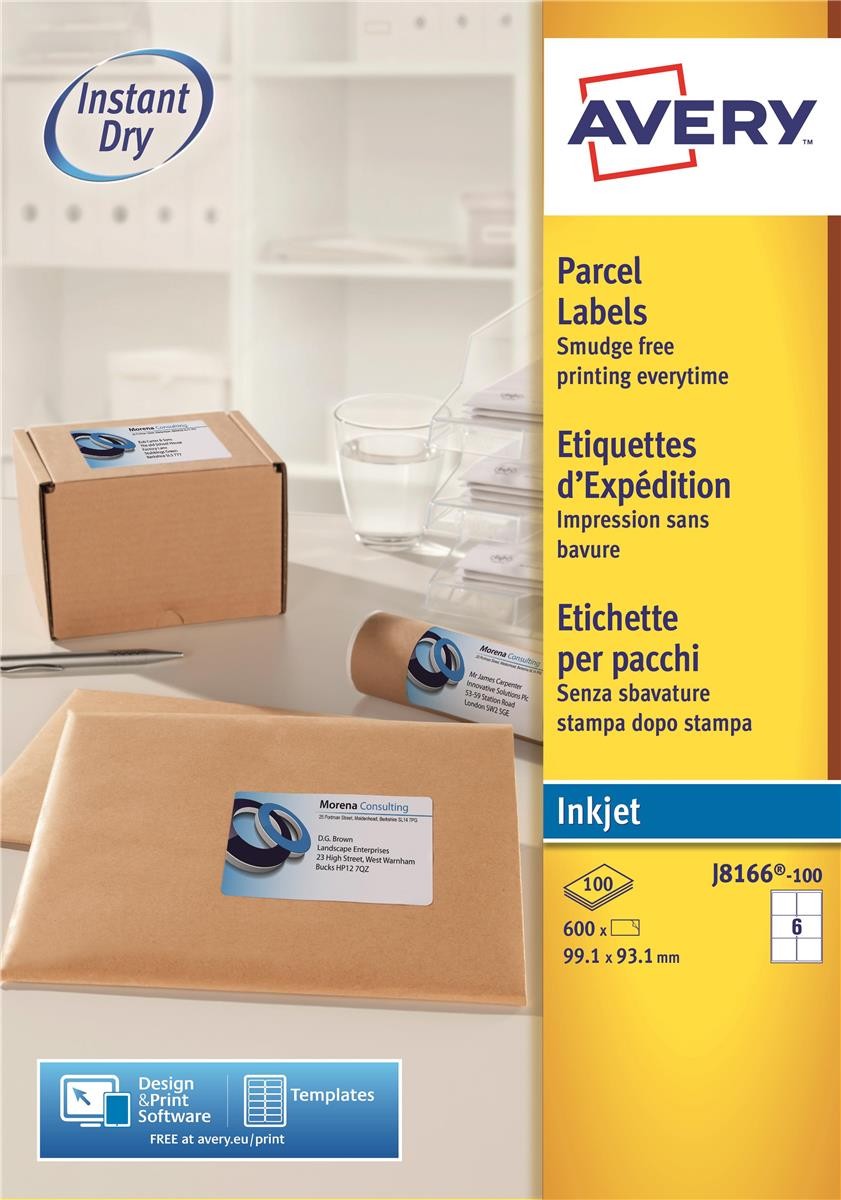 avery j8166 100 inkjet addressing labels 99 1 x 93 1mm white pack avery labels ireland
